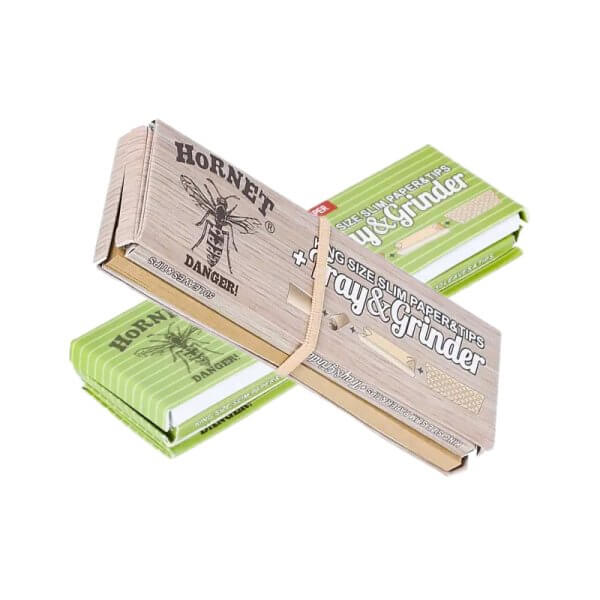 Hornet King Size Rolling Papers with Tips | Tray and Grinder | Cafe420.co.za