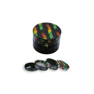 420 Grinder | 4-Part Metal Leaf | Single Design | 420 Accessories | Cafe420